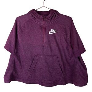 Nike Bordeaux Purple Pullover Hoodie Cropped Top Size Medium